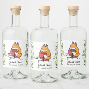 Étiquettes Pour Bouteilles De Liqueur Baby shower de l'Merci de Fox 