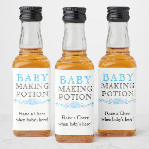 Étiquettes Pour Bouteilles De Liqueur Baby shower de potion pour bébés à Sky Blue Min