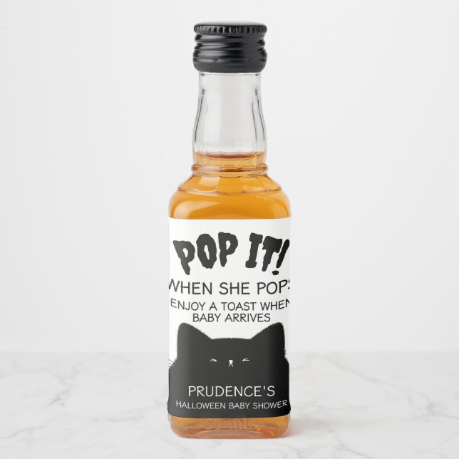 Étiquettes Pour Bouteilles De Liqueur Baby shower d'Halloween de Little Boo (Devant)