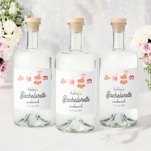 Étiquettes Pour Bouteilles De Liqueur Bachelorette Beach Bikini Week-end