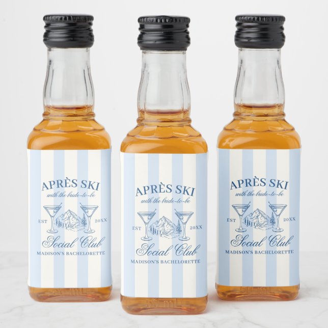 Étiquettes Pour Bouteilles De Liqueur Bachelorette Bleue Bleu Apres Ski (Bouteilles)