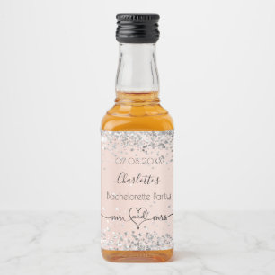 Étiquettes Pour Bouteilles De Liqueur Bachelorette parti rose or argent m. mrs