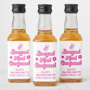Étiquettes Pour Bouteilles De Liqueur Bachelorette personnalisée Boisée et confuse