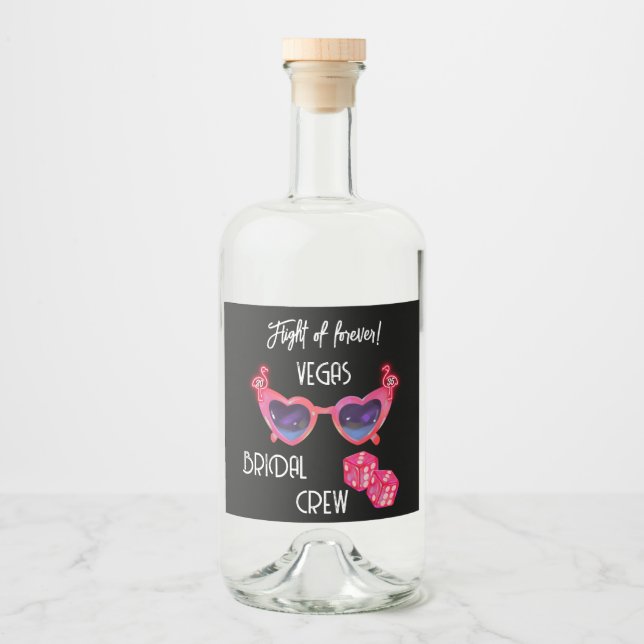 Étiquettes Pour Bouteilles De Liqueur Bachelorette Week-end Vegas Rose Personnalisé (Devant)