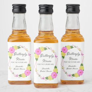 Étiquettes Pour Bouteilles De Liqueur Baisers de papillon pour la future Mme Shower de m