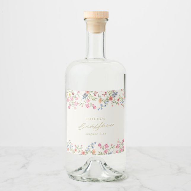 Étiquettes Pour Bouteilles De Liqueur boho fleuri mariage mariage nuptiale (Devant)