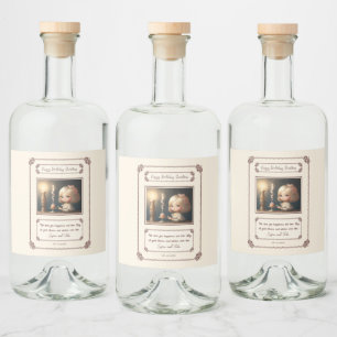 Étiquettes Pour Bouteilles De Liqueur Bonne fille anniversaire 01