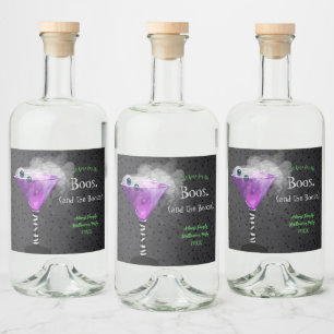 Étiquettes Pour Bouteilles De Liqueur Boos and Booze Adult Halloween Cocktail Party