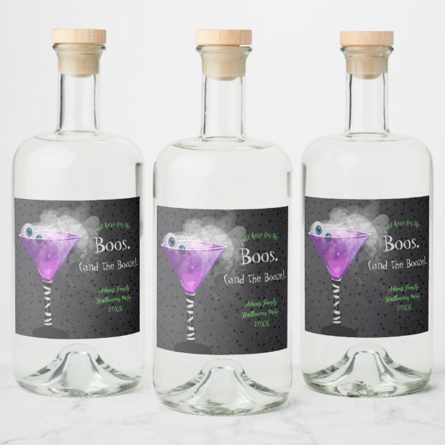 Étiquettes Pour Bouteilles De Liqueur Boos and Booze Adult Halloween Cocktail Party (Bouteilles)