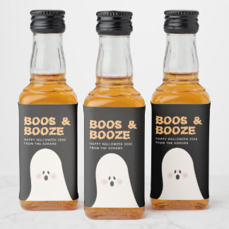 Étiquettes Pour Bouteilles De Liqueur Boos & Bozed Halloween mignonne Ghost Mini alcool