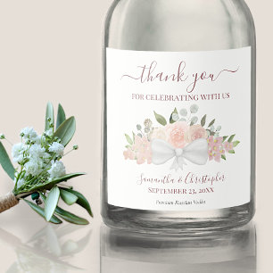Étiquettes Pour Bouteilles De Liqueur Bouquet Mariage de couleur rose pâle