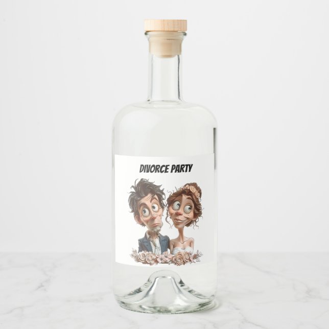 Étiquettes Pour Bouteilles De Liqueur Bouteille Personnalisable Divorce Party (Devant)