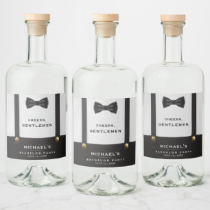 Étiquettes Pour Bouteilles De Liqueur Bretelles Nœud Papillon À Votre Santé Messieurs En