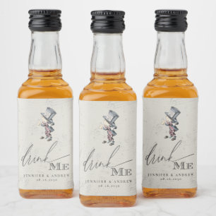 Étiquettes Pour Bouteilles De Liqueur Buvez-Moi Vintage Alice En Mariage Wonderland