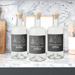 Étiquettes Pour Bouteilles De Liqueur Cadeau de Noël Legendaddy pour Papa minimaliste 