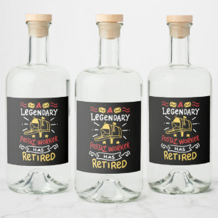 Étiquettes Pour Bouteilles De Liqueur Cadeau de retraite de l'employé de la poste retrai