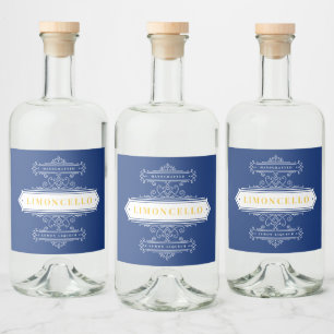 Étiquettes Pour Bouteilles De Liqueur Cadre de logo décoratif vintage Limoncello