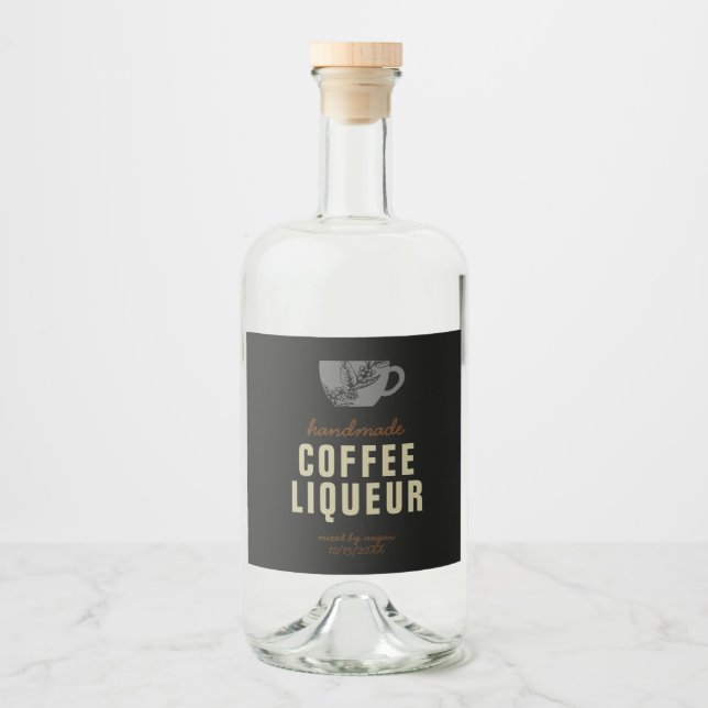 Étiquettes Pour Bouteilles De Liqueur Café Liqueur (Devant)