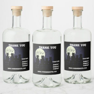 Étiquettes Pour Bouteilles De Liqueur caterwauling, Chats au clair de lune.Personnalisez