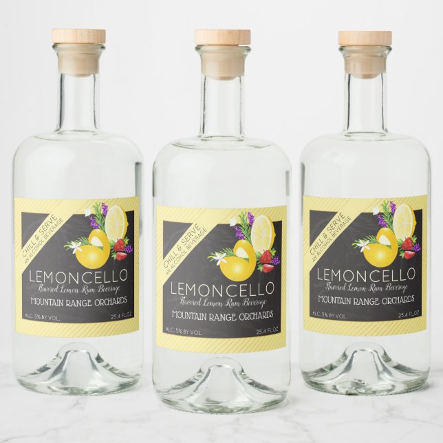 Étiquettes Pour Bouteilles De Liqueur Chalet citron vert (Bouteilles)