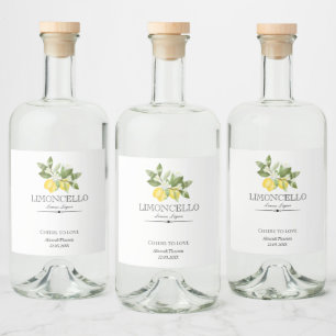 Étiquettes Pour Bouteilles De Liqueur Citron floral limoncello mariage jardin de citrus 