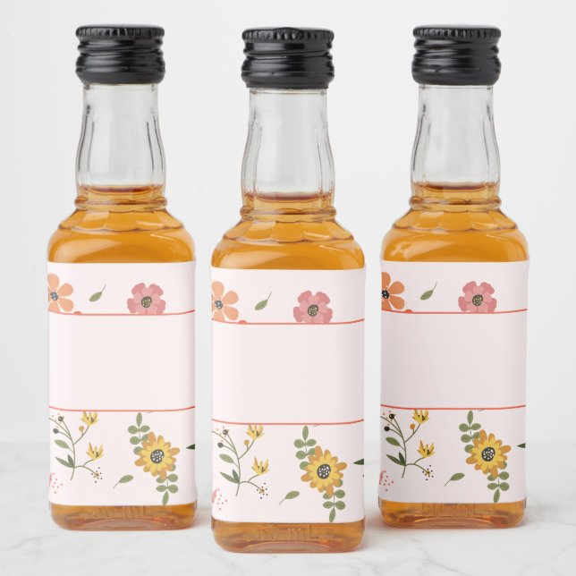 Étiquettes Pour Bouteilles De Liqueur collection de fleurs (Bouteilles)