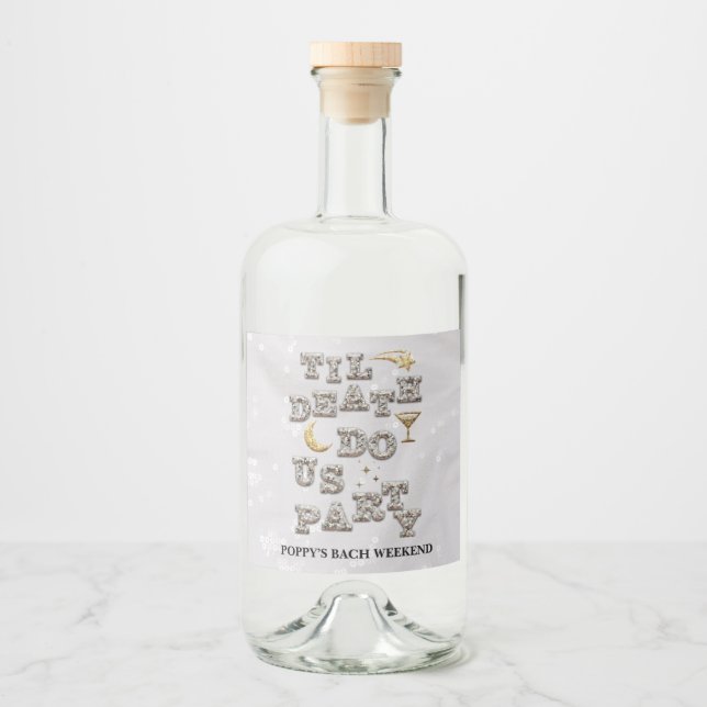 Étiquettes Pour Bouteilles De Liqueur Cool Glam Parties scintillant Tequila Disco Bachel (Devant)