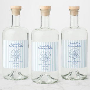 Étiquettes Pour Bouteilles De Liqueur Coquillages et cloches de mariage EVJF sur le litt