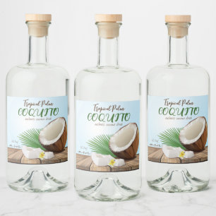 Étiquettes Pour Bouteilles De Liqueur Coquito Coconut Tropical