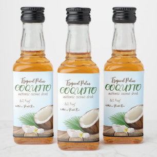 Étiquettes Pour Bouteilles De Liqueur Coquito Coconut Tropical