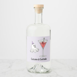 Étiquettes Pour Bouteilles De Liqueur Costumes Mignons & Cocktails Sombres