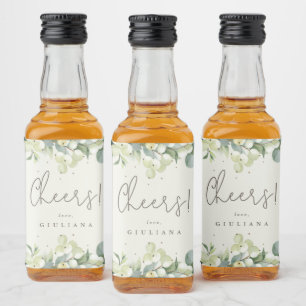 Étiquettes Pour Bouteilles De Liqueur Crème Snowberry+Eucalyptus Bachelorette Mini