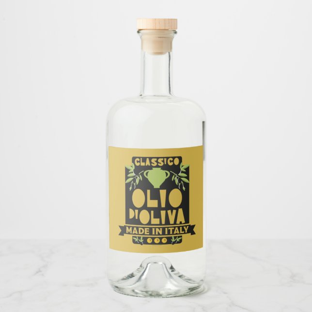 Étiquettes Pour Bouteilles De Liqueur Cuisine italienne d'huile d'olive (Devant)
