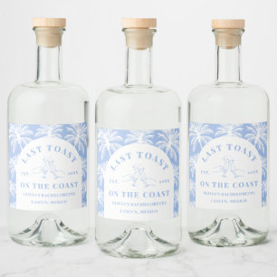 Étiquettes Pour Bouteilles De Liqueur Dernier Toast Sur La Côte Beach Bachelorette Côtiè