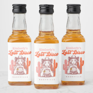 Étiquettes Pour Bouteilles De Liqueur Dernière Disco Rétro Cowgirl Rose Fête d'Enterreme