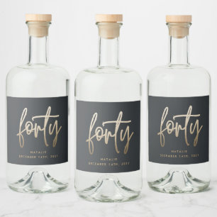 Étiquettes Pour Bouteilles De Liqueur Design moderne 40e anniversaire simple élégant scr