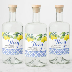 Étiquettes Pour Bouteilles De Liqueur Douche citron