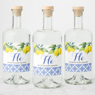 Étiquettes Pour Bouteilles De Liqueur Douche citron