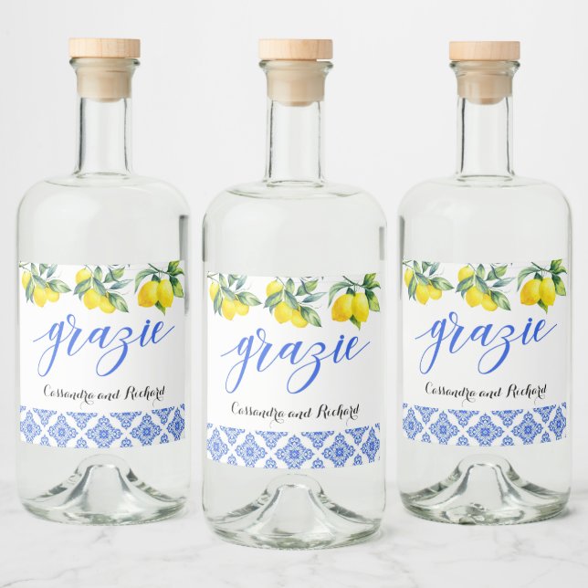 Étiquettes Pour Bouteilles De Liqueur Douche citron (Bouteilles)