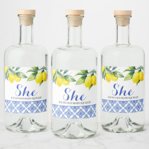 Étiquettes Pour Bouteilles De Liqueur Douche citron