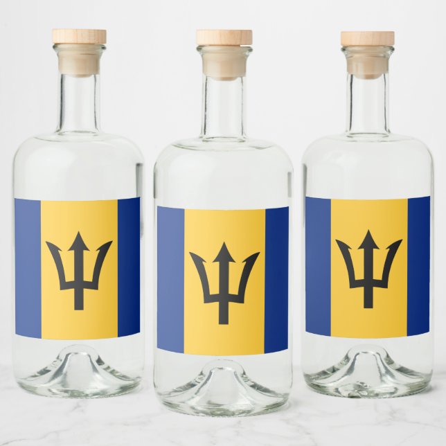 Étiquettes Pour Bouteilles De Liqueur Drapeau barbadien Bajan Caraïbes (Bouteilles)