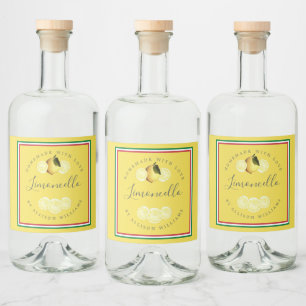 Étiquettes Pour Bouteilles De Liqueur Drapeau italien de tricolore de Limoncello fait ma