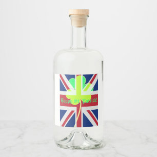 Étiquettes Pour Bouteilles De Liqueur Drapeau St Patrick Shamrock irlandais Union Jack F