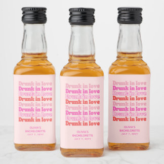 Étiquettes Pour Bouteilles De Liqueur Drunk in Love Bachelorette Party Favoriser Pink Mi