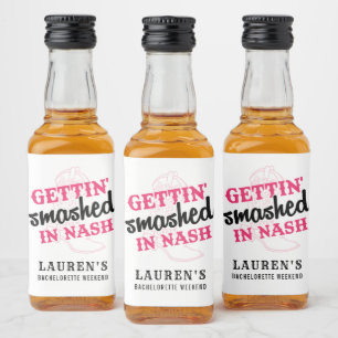 Étiquettes Pour Bouteilles De Liqueur Écrasé à Nash Enterrement de Vie de Jeune Fille Mi