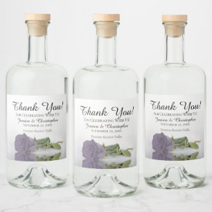 Étiquettes Pour Bouteilles De Liqueur Elégant Dusty violet Rose chic Mariage Merci