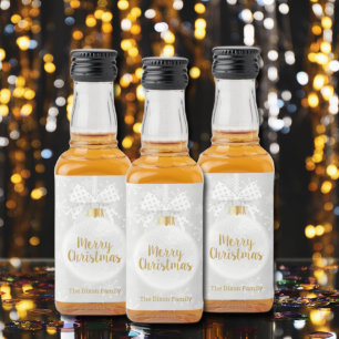 Étiquettes Pour Bouteilles De Liqueur Élégant flocon de neige Ornement blanc Noël