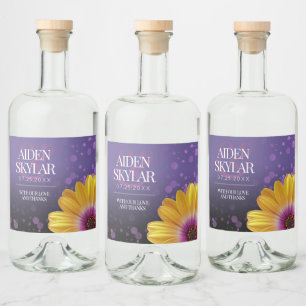 Étiquettes Pour Bouteilles De Liqueur Elegant Golden Daisy