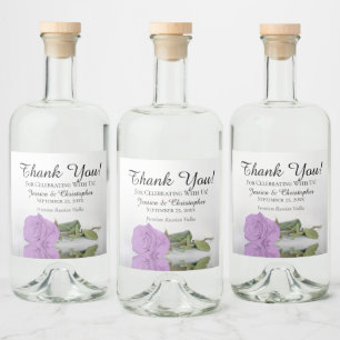 Étiquettes Pour Bouteilles De Liqueur Élégant Lilac violet Rose chic Mariage Merci