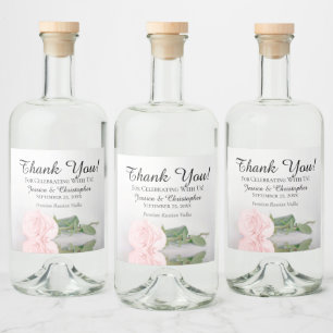 Étiquettes Pour Bouteilles De Liqueur Elégant rose rose rose rose rose chic Merci Mariag
